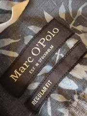 Vorschaubild 4 von Herren Leinenhemd Kurzarm Blumen Muster Blau Gr. M 50