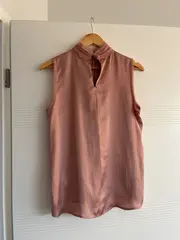 Vorschaubild 2 von Bluse Ärmellos Elegant Rosa Gr. 36 S Party Fransen Knopf Polyester