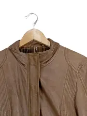 Vorschaubild 3 von Lederjacke Damen Braun Gr. 38 M Echt Leder Steppjacke Freizeit