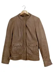Vorschaubild 1 von Lederjacke Damen Braun Gr. 38 M Echt Leder Steppjacke Freizeit