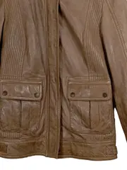 Vorschaubild 2 von Lederjacke Damen Braun Gr. 38 M Echt Leder Steppjacke Freizeit