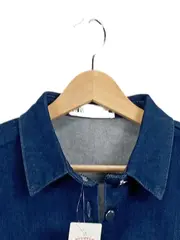 Vorschaubild 2 von Jeanskleid Damen Gr. 42/XL Blau Hemdkleid Kurzarm Denim