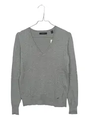 Vorschaubild 1 von Collection Damen Pullover V-Ausschnitt Gr. S Grau Meliert