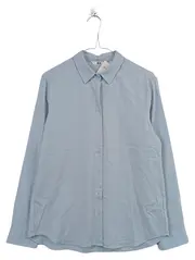 Vorschaubild 1 von Damen Hemdbluse Blau Gr. S/36 Baumwolle Langarm Basic