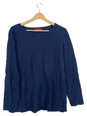 Vorschaubild 1 von Damen Langarmshirt Blau Gr. XL Basic Baumwolle