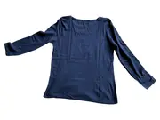 Vorschaubild 2 von Damen Langarmshirt Blau Gr. XL Basic Baumwolle