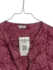 Vorschaubild 2 von TCM Damen Bluse Gr. 44-46 Rot Blumenmuster Baumwolle Langarm