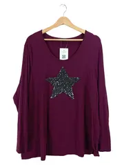 Vorschaubild 1 von Edition Damen Langarmshirt Gr. 46 Lila Stern Pailletten