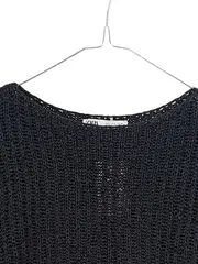 Vorschaubild 3 von Damen Pullover Grobstrick Lochmuster Schwarz Gr. S/36 Langarm