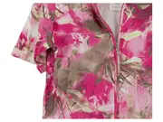 Vorschaubild 4 von Damen Trainingsjacke Gr. 44 Pink Blumenmuster Baumwolle Reißverschluss