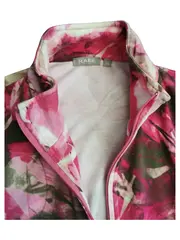 Vorschaubild 5 von Damen Trainingsjacke Gr. 44 Pink Blumenmuster Baumwolle Reißverschluss