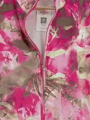 Vorschaubild 3 von Damen Trainingsjacke Gr. 44 Pink Blumenmuster Baumwolle Reißverschluss