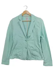 Vorschaubild 1 von Damen Blazer Gr. 40/L Türkis Baumwolle Casual Jacke