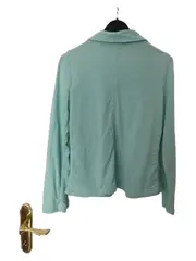 Vorschaubild 2 von Damen Blazer Gr. 40/L Türkis Baumwolle Casual Jacke