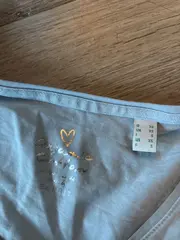 Vorschaubild 6 von Damen T-Shirt V-Ausschnitt Hellblau Organic Cotton Gr. XS