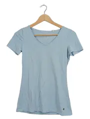 Vorschaubild 1 von Damen T-Shirt V-Ausschnitt Hellblau Organic Cotton Gr. XS