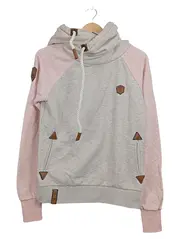 Vorschaubild 1 von Damen Hoodie Kapuzenpullover Gr. L Grau Rosa Meliert