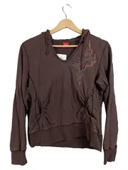 Vorschaubild 1 von Damen Kapuzenpullover Hoodie Gr. 38/M Braun Stickerei