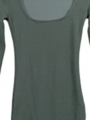 Vorschaubild 3 von Strickkleid Damen Gr. 36/S Grün Langarm Rippstrick Minikleid Casual