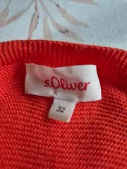 Vorschaubild 6 von Damen Strickjacke Cardigan Gr. 32/XXS Orange Basic Offen Feinstrick