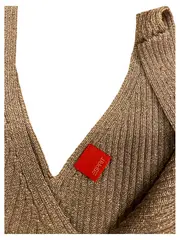 Vorschaubild 3 von Damen Stricktop Gr. L Grau Rippstrick V-Ausschnitt Ärmellos