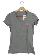 Vorschaubild 1 von Damen T-Shirt Grau Meliert Logo-Print Gr. M 38 Kurzarm