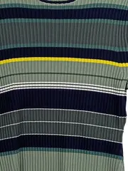 Vorschaubild 2 von Damen Strickshirt Gr. 42/XL Grün Gestreift Rippstrick Kurzarm