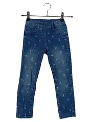 Vorschaubild 1 von Mädchen Jeans Regular Fit Palmenmuster Blau Gr. 122