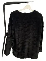 Vorschaubild 3 von Damen Kunstpelzmantel Felljacke Schwarz Gr. M Kuschelig