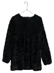 Vorschaubild 1 von Damen Kunstpelzmantel Felljacke Schwarz Gr. M Kuschelig