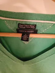Vorschaubild 5 von Pullover Damen V-Ausschnitt Pima Cotton Grün Gr. 38;M Logo Basic
