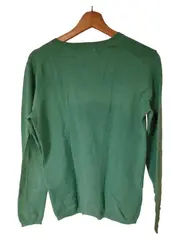 Vorschaubild 2 von Pullover Damen V-Ausschnitt Pima Cotton Grün Gr. 38;M Logo Basic