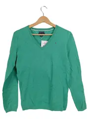 Vorschaubild 1 von Pullover Damen V-Ausschnitt Pima Cotton Grün Gr. 38;M Logo Basic