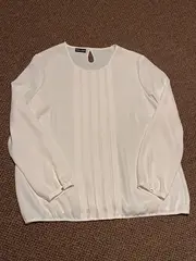 Vorschaubild 2 von Damen Bluse Elegant Weiß Langarm Gr. 44 Business Polyester