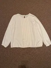 Vorschaubild 3 von Damen Bluse Elegant Weiß Langarm Gr. 44 Business Polyester