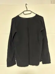 Vorschaubild 2 von Damen Bluse Langarm V-Ausschnitt Schwarz Gr. 32/XXS Viskose