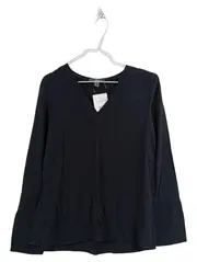 Vorschaubild 1 von Damen Bluse Langarm V-Ausschnitt Schwarz Gr. 32/XXS Viskose