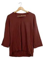 Vorschaubild 1 von Damen Shirt Top V-Ausschnitt Braun Gr. L 3/4-Arm Viskose