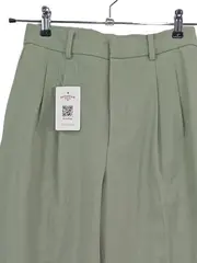 Vorschaubild 2 von Stoffhose Damen Gr. 36/S Grün High Waist Bundfalten