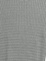 Vorschaubild 2 von Damen Rollkragenpullover Kurzarm Rippstrick Gr. 38/M Grau