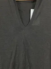 Vorschaubild 2 von Damen Pullunder Kapuze Ärmellos Grau Leinen Seide Gr. XS