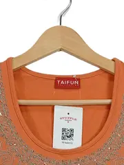 Vorschaubild 2 von TAIFUN Damen T-Shirt Gr. 38 Orange Perlenverzierung Stickerei Kurzarm