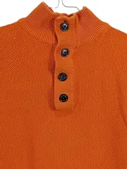 Vorschaubild 3 von Herren Pullover Troyer Orange Gr. XL Baumwolle Strick