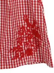 Vorschaubild 2 von Mädchen Bluse Karo rot-weiß Stickerei Gr. 164 Baumwolle