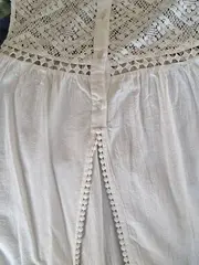 Vorschaubild 4 von Bluse Damen Weiß Gr. 36 S Boho Spitze Baumwolle Sommer