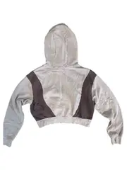 Vorschaubild 5 von Air Damen Kapuzenpullover Cropped Hoodie Beige Gr. S Sportlich
