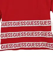 Vorschaubild 2 von Damen Pullover Gr. 36;S Rot Logo Streifen Langarm Rundhals Casual Strick