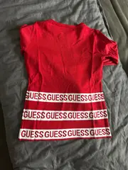 Vorschaubild 4 von Damen Pullover Gr. 36;S Rot Logo Streifen Langarm Rundhals Casual Strick