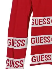 Vorschaubild 3 von Damen Pullover Gr. 36;S Rot Logo Streifen Langarm Rundhals Casual Strick