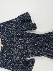 Vorschaubild 3 von Sommerkleid Blumenmuster Blau Gr. 40 Rüschen Damen